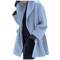 thumbnail image 2 of clear 50% off Usmixi Womens Winter Wool Coat Trench Jackets for Women Plus Size Casual Solid Open Front Cardigan Outwear Long Sleeve Lapel Comfy Woolen Outerwear with Pocket Wool Coat Flash Deals, 2 of 7