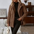 thumbnail image 5 of Enjoytime Fall Winter Fleece Jacket Women Notch Lapel Button Down Long Sleeve Coat Casual Warm Fuzzy Outerwear with Pocket, 5 of 7