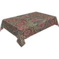 thumbnail image 3 of William Morris Tablecloth,Retro Red Floral Table Cloth Wipeable Polyester Fabric Vintage Flower Washable Table Cover for Kitchen Dinning Decorations,Rectangle 60X120, 3 of 6