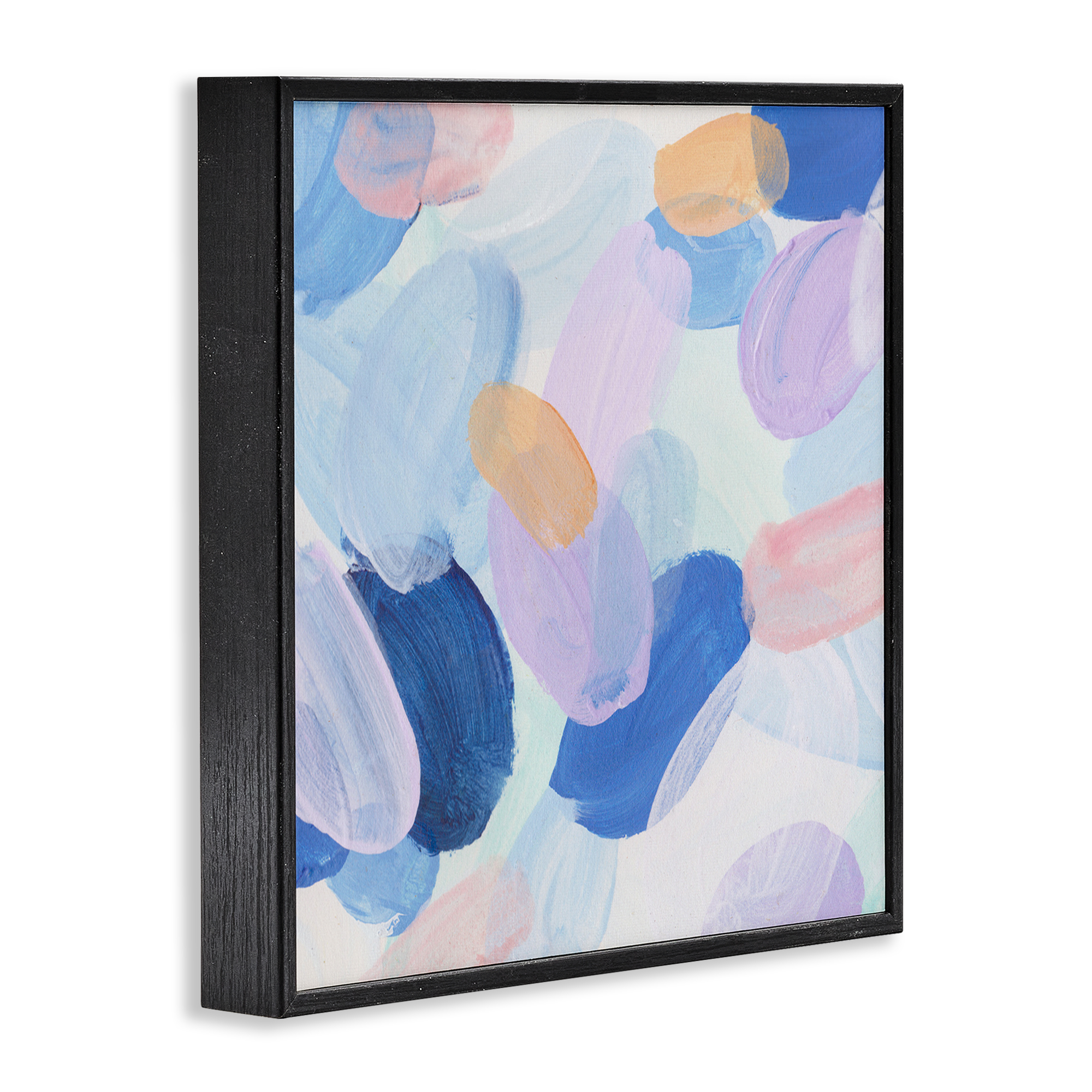Stupell Industries Oblong Shapes Pattern Abstract Painting Black Framed Art Print Wall Art, 24 x 24
