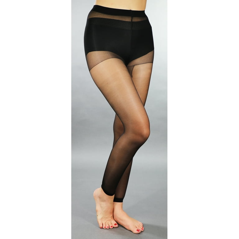 Sheer black footless tights cheap