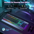 thumbnail image 6 of TECKNET BASICS Wired Gaming Keyboard, 2.4G USB Computer Keyboards, 7-Color & 4 Modes Backlit, Whisper Quiet Switches, Full Size Quiet Keyboard for Windows Desktop, PC, Laptop, Gaming, 6 of 8