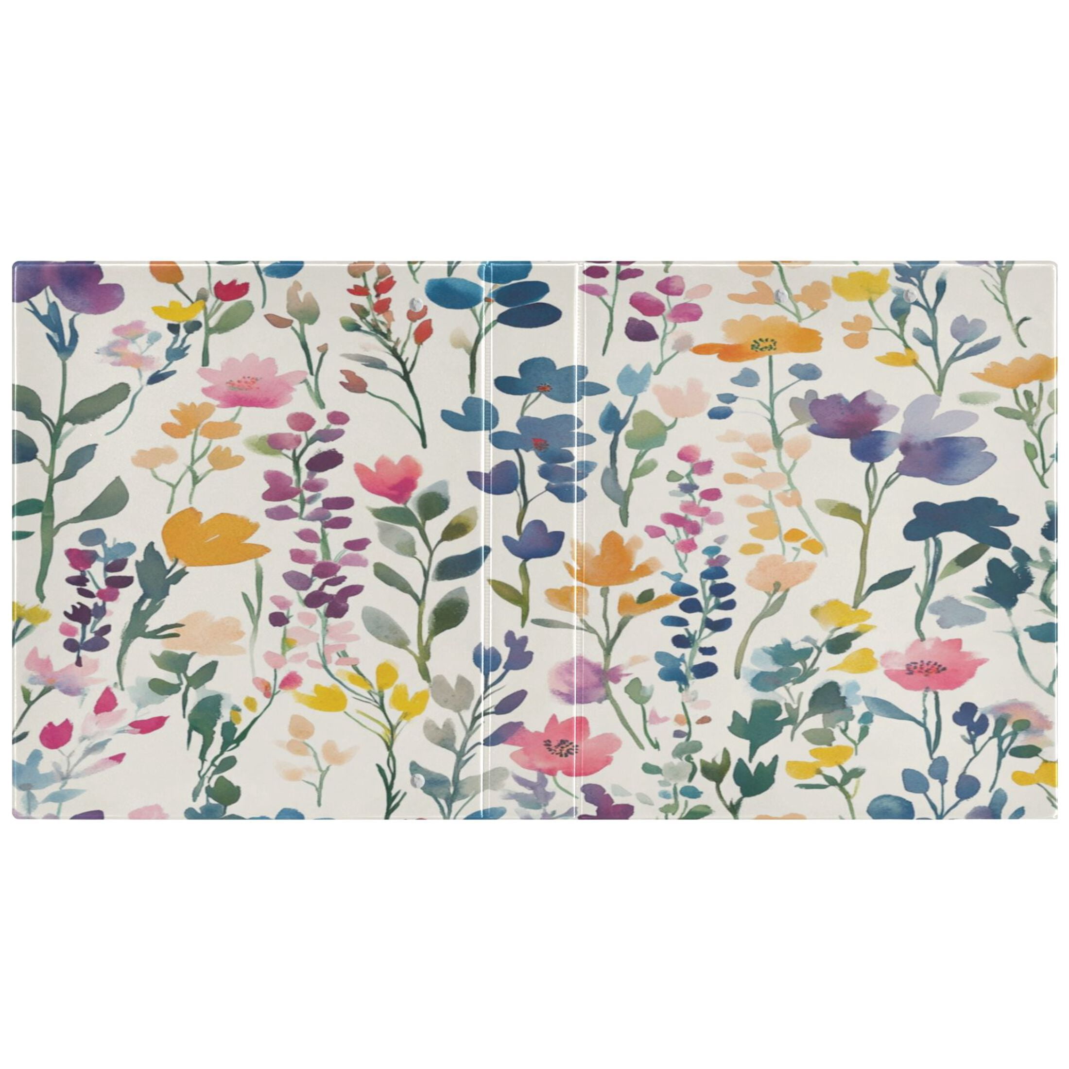WOBOGO Colorful Abstract Flower File Folders Extra Large Capacity to Hold 200 Sheets of Documents Hard Shell Ring Binder for School Home Office
