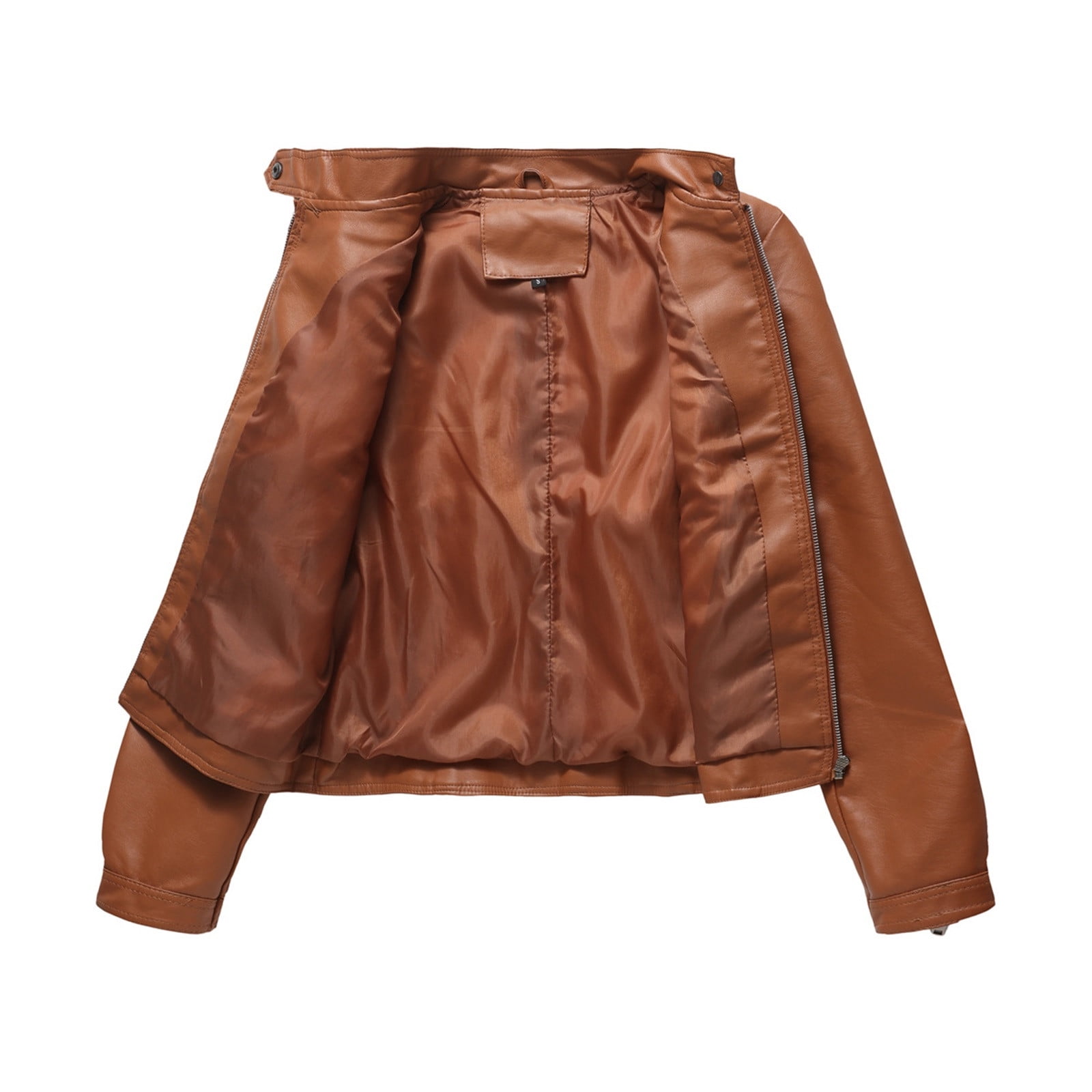 Leather Jacket Women 2024 Fall Women's Faux Leather Blazer Jacket Vegan Leather Coat for Women Relaxed-fit Bomber Jacket Women Outerwear Jackets & Coats