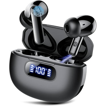 Wireless Earbuds Bluetooth Headphones:48hrs Play Back Sport Earphones with LED Display Over-Ear Buds with Earhooks Built-in Mic Headset for Workout Sport,Black