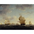 thumbnail image 3 of Charles Brooking 24x19 Black Modern Framed Museum Art Print Titled - Shipping in the English Channel (ca. 1755), 3 of 5