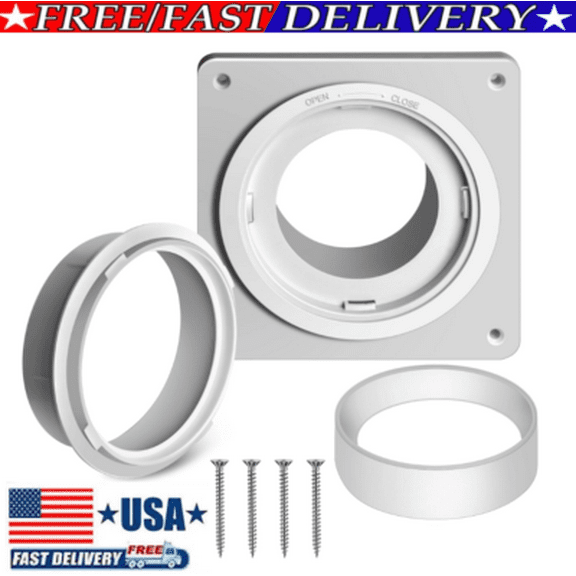 Dryer Vent Wall Plate with Quick Connect & Disconnect Twist Lock Dryer Duct
