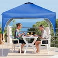 thumbnail image 2 of Costway 10x10 FT Outdoor Pop Up Tent Canopy Height Adjustable Sun Shelter W/ Roller Bag Blue, 2 of 10