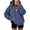 Navy, variant on Womens Hoodies Oversized Long Sleeve Sweatshirt Full Zip Fall Jacket with Kangaroo Pocket