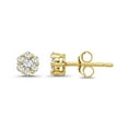 thumbnail image 4 of ARAIYA JEWELRY 10K Yellow Gold Diamond Cluster Stud Earrings for Women (1/5 Cttw, I-J Color, I2-I3 Clarity), 4 of 8