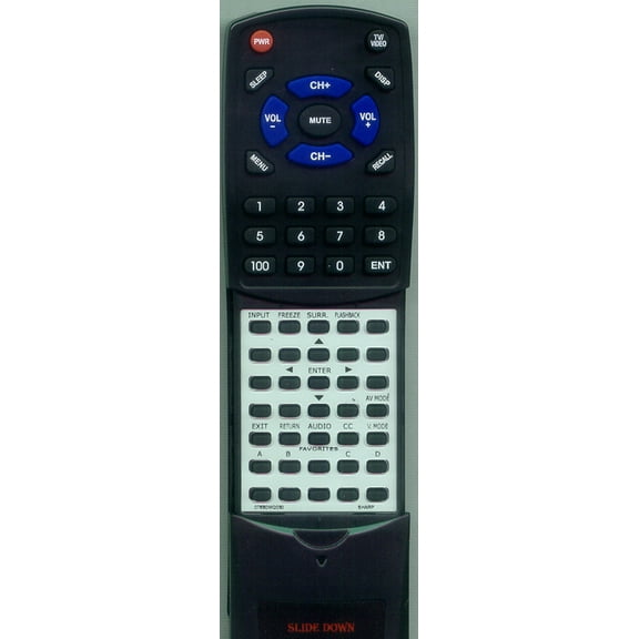 Replacement Remote for SHARP 076B0MQ030, RT076B0MQ030, GA470WJSB, LC32SH12U, LC32AV22U, LC26SH12U, LC37SH12U