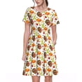 thumbnail image 1 of Disketp Thanksgiving Turkey para Vestido de Manga Corta para Mujeres, Vestidos de Verano para Mujeres, Casual y Holgado para la Playa, 1 of 6