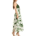 thumbnail image 4 of Sakkas Sami Long Sleeveless Spaghetti Strap Handkerchief Hem Dress With Corset Top - Green - One Size, 4 of 5