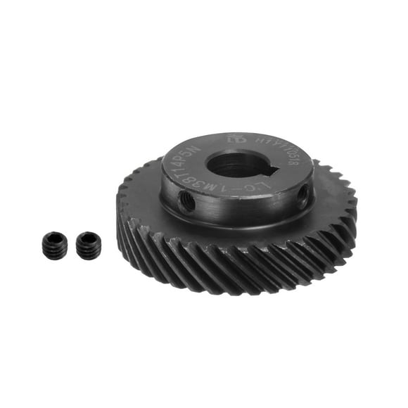 Unique Bargains Helical Gear with Keyway 14mm ID 38T 1 Mod 45# Steel Motor Gear, Left Direction