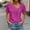 Hot Pink, variant on Itsame Short Sleeved T-Shirt Women V-Neck Loose Fitting Solid Color Undershirts Hot Pink Size L