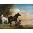 thumbnail image 2 of Paulus Potter 14x12 Gold Ornate Wood Frame and Double Matted Museum Art Print Titled - Two Horses in a Meadow Near a Gate (1649), 2 of 4