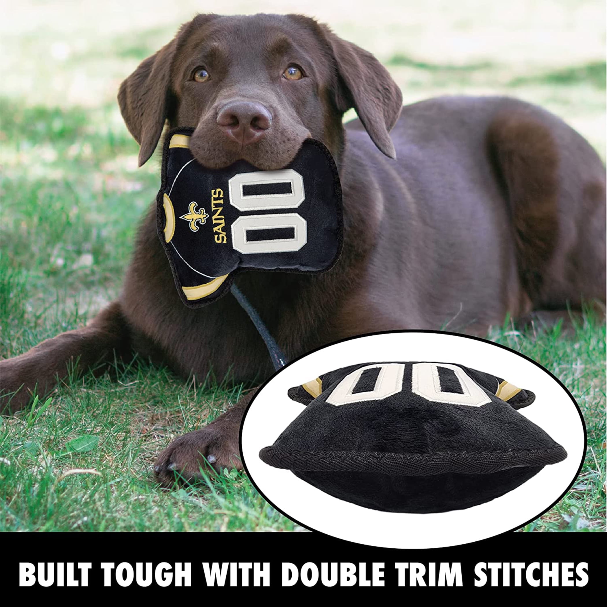 NFL Tough Jersey Pet Dog Toy Premium Quality with Built-in Squeaker Chew Toy