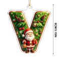thumbnail image 3 of romoty Personalized Initial Christmas Tree Letter Ornaments, Pine Needle Santa Claus Pendants, 2D Flat Acrylic Monogram Xmas Decor, 3 of 6