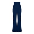 thumbnail image 4 of USNSM Women's Stretch Flared Pants Casual High Waist Baggy Palazzo Pants Hip-Lifting Workout Jogger Yoga Pants Navy S, 4 of 5