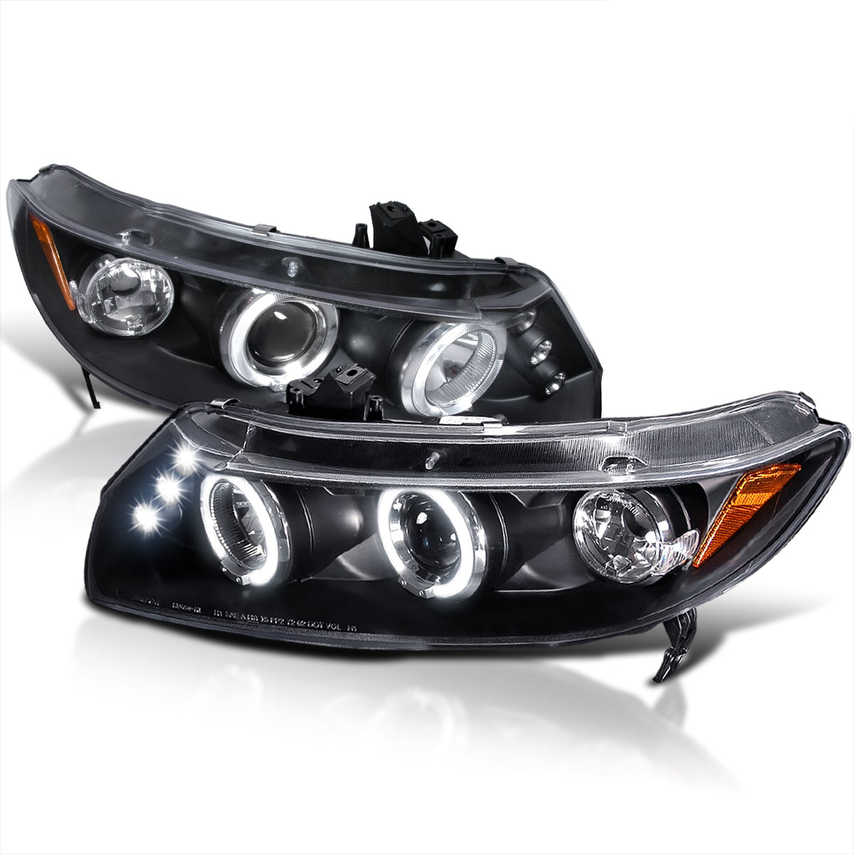 Spec-D Tuning Led Projector Headlights Black Compatible with Honda Civic  Coupe 2Dr 2006-2011 L+R Pair Head Light Lamp Assembly - Walmart.com