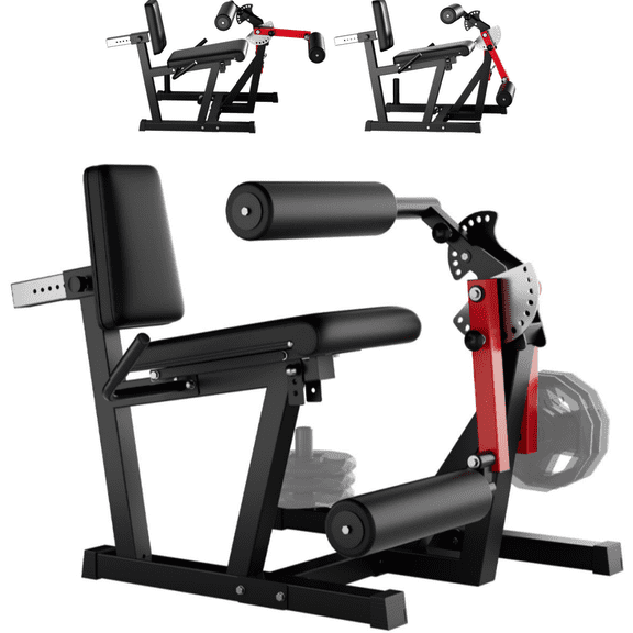 GARVEE 4 IN 1 Leg Extension and Curl Machine,700lbs Adjustable Leg Curl,Leg Extender for Home Gym,Fits 1" & 2" Weight Plates,Black&Red