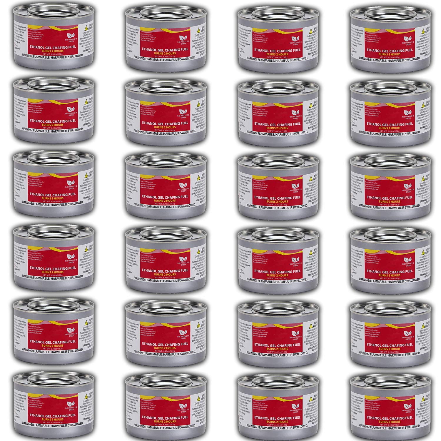 Chafing Dish (Sterno) Fuel Cans Includes 24 Ethanol Gel Chafing Fuel