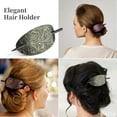 thumbnail image 7 of 6PCS Hair Clips with Wooden Sticks, Classical Vintage Faux Leather Oval Hair Clips with Wooden Push Bars, Bohemian Ponytail Holders Hair Accessories for Women Girls, 7 of 7