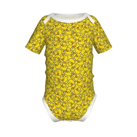 

Gaeub Ducky Cartoon Animal Yellow Print Infant Climbing Onesie Toddler Outfit Newborn Baby Bodysuit Baby Boy Girl Clothes -3 Months