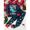 thumbnail image 3 of WIBACKER Kids 3-8Years Cotton Pjs Boys Girls Christmas Pajamas Toddler Holiday Long Sleeve Pjs Sets Dinosaur, 3 of 10