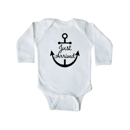 

Inktastic Just Arrived New Baby Nautical Anchor Gift Baby Boy or Baby Girl Long Sleeve Bodysuit