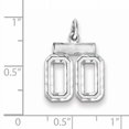 thumbnail image 2 of 925 Sterling Silver Small Diamond-cut #00 Charm Pendant, 2 of 5