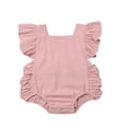 thumbnail image 1 of Baby Girl Ruffle Solid Romper Outfit Clothes, 1 of 4
