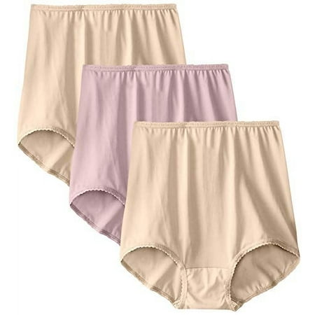 Bali Skimp Skamp Women`s Brief Panty - Best-Seller! (Pack of 3) (1 Rosewood / 2 Mocha Mist)