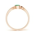 thumbnail image 2 of Angara Natural 0.45 Ct. Emerald Solitaire Ring in 14K Rose Gold for Women (Ring Size: 3.5), 2 of 10