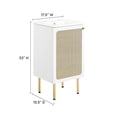 thumbnail image 4 of Pemberly Row 18" Wood & Rattan Bathroom Vanity with Adjustable Shelf in White, 4 of 16