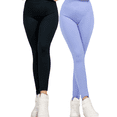 thumbnail image 1 of Set De 2 Leggings Casual o Deportivos Acampanados De Cintura Alta De Mujer En Color Sólido UNITALLA, 1 of 5