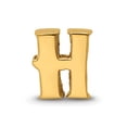 thumbnail image 3 of 925 Sterling Silver Polished Gold Plated Reflections Letter Name Personalized Monogram Initial H Bead Charm 9.09x8.18mm, 3 of 6