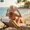thumbnail image 4 of Sombrero de Playa Con Conchitas Para Mujer Ala Ancha 42 cm rosa 42 cm, 4 of 6