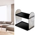 thumbnail image 3 of Double Layer Storage Rack, Unique Texture, Transparent Design, Excellent PP, 2 Tier Organizer for Cosmetics, Stationery, and More with Sliding Wood Storage Drawer, Black, 3 of 7