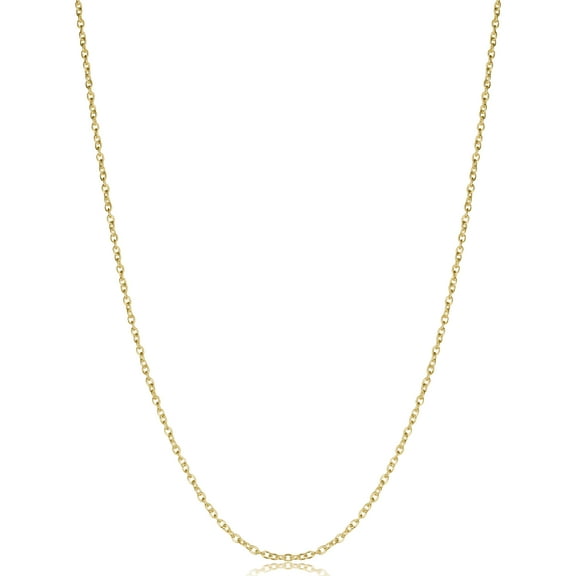 KoolJewelry Yellow Gold Over Sterling Silver Cable Chain Necklace (1.2 mm, 18 inch)
