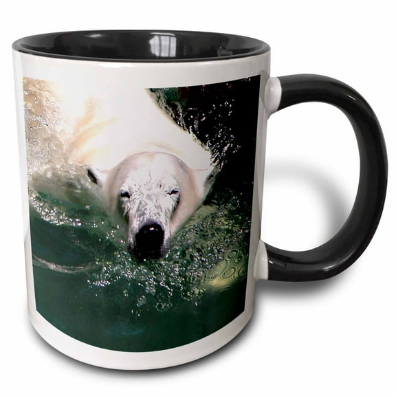 3drose, Cool Polar Bear, 11oz Two-tone Black Mug