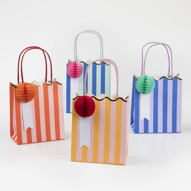 Bolsas de fiesta Meri Meri Stripe, paquete de 8 con etiquetas de regalo