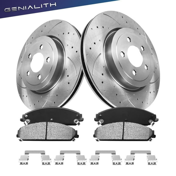Genialith Front Brake Kit for Dodge Challenger 2009-2022 Charger 2006-2023 Magnum 2005-2008 Chrysler 300 2005-2023, 345mm (13.6in)