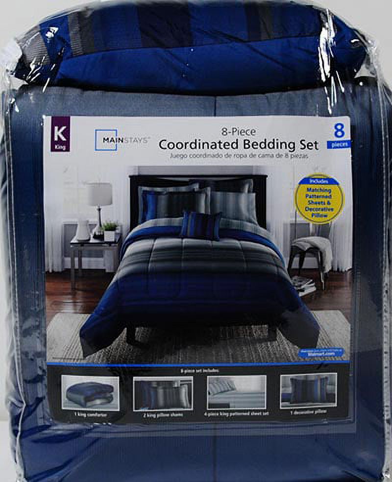 Mainstays King Ombre Bed in a Bag Bedding Set, 8 Piece - image 2 of 6