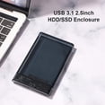 thumbnail image 2 of Caja SSD de 2,5 pulgadas SATA a USB3.1 Caja de disco duro SSD HDD de 8 TB (negro transparente), 2 of 9