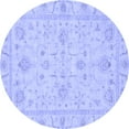 thumbnail image 1 of Ahgly Company Machine Washable Indoor Round Oriental Blue Traditional Area Rugs, 3' Round, 1 of 4
