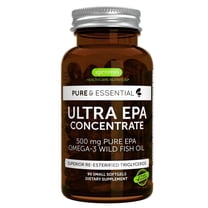Igennus Ultra Pure Omega-3 EPA 500mg, Highest Grade rTG Wild Caught Fish Oil, Advanced Triglyceride Form, Highly Concentrated, Non-GMO, 90 Small Softgels
