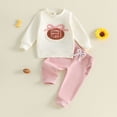 thumbnail image 2 of yboeqw Baby Girl Fall Outfit Set Kid's Winter Cute Embroidered Long Sleeve Sweatshirt Top Pants 2 Piece Clothing for 1t 2t 3t 4t,Size 2-3 Years, 2 of 6