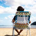 thumbnail image 4 of Chaise de Plage Pliante à 5 Positions, Inclinable et Réglable, Dossier Haut, Appui-Tête, Aluminium, Chaises Longues Portatives pour Adultes, Extérieur (Vague Océanique), 4 of 8