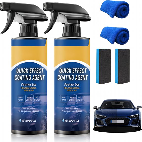 RAGUPEL 2Pcs Car Coating Spray,Quick Effect Coating Agent for Car Coating Spray,Waterless Wash Polish,Paint Protection Glass Cleaner